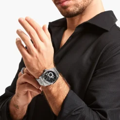 Best Sale Automatikuhr mit 41 mm und schwarzem Zifferblatt silberfarben Herren Uhren|Uhren